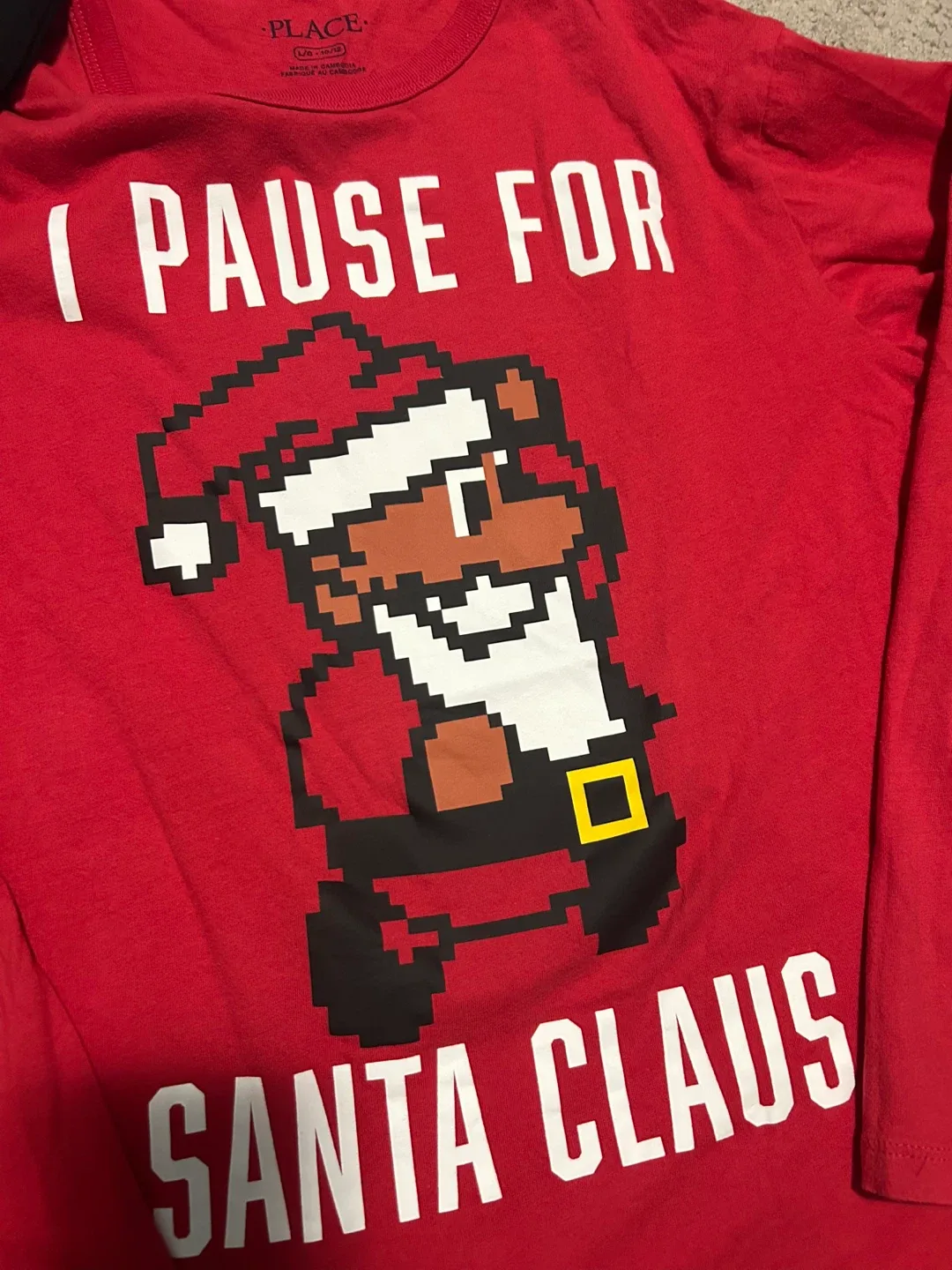 Boys Santa Graphic Long Sleeve Shirts - Size L (10/12) image indicator(5)