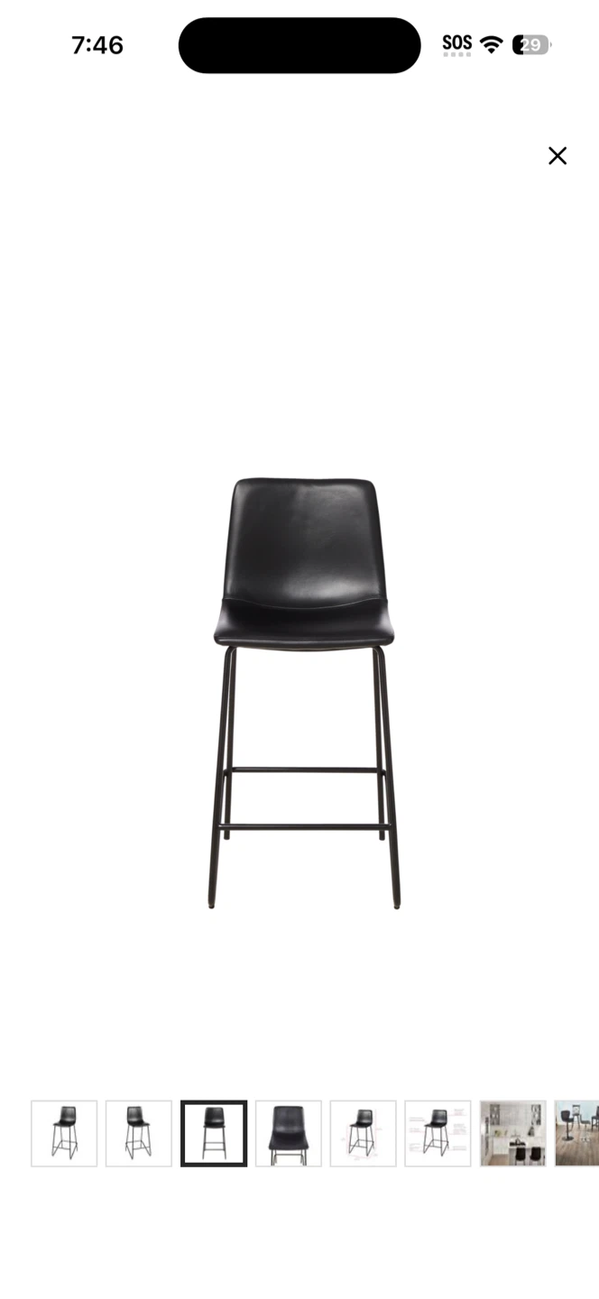 Black Counter Stool - 26" Height 2 pieces - photo 2