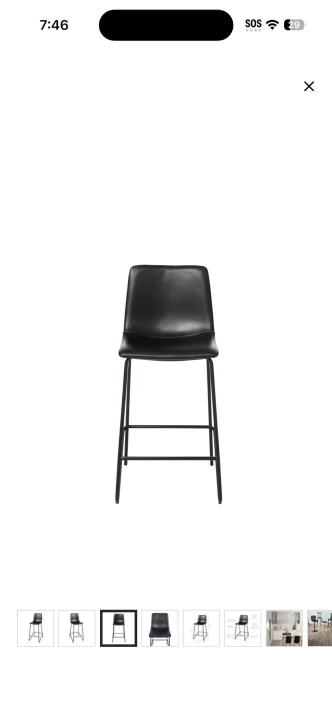Black Counter Stool - 26" Height 2 pieces image indicator(2)