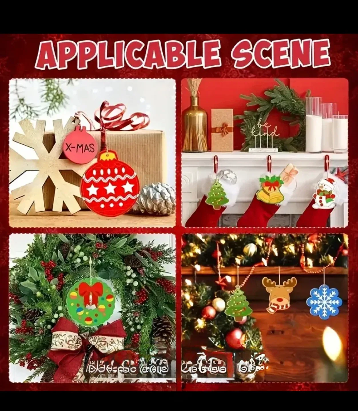 Christmas Wooden Ornaments Set image indicator(4)
