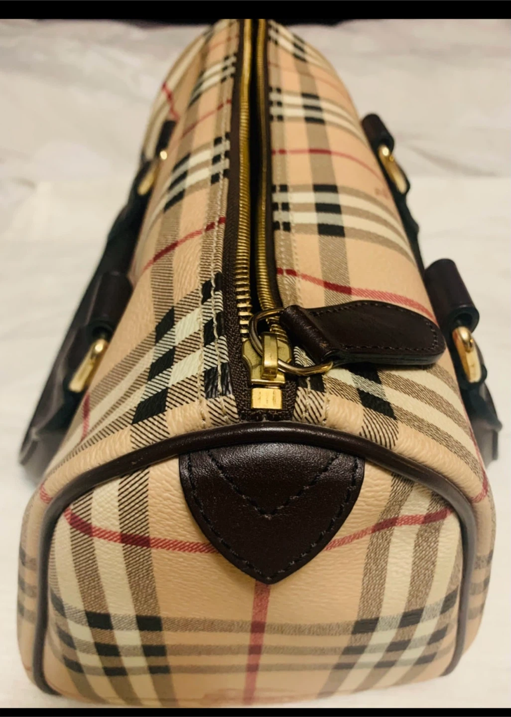 Burberry Check Boston Bag