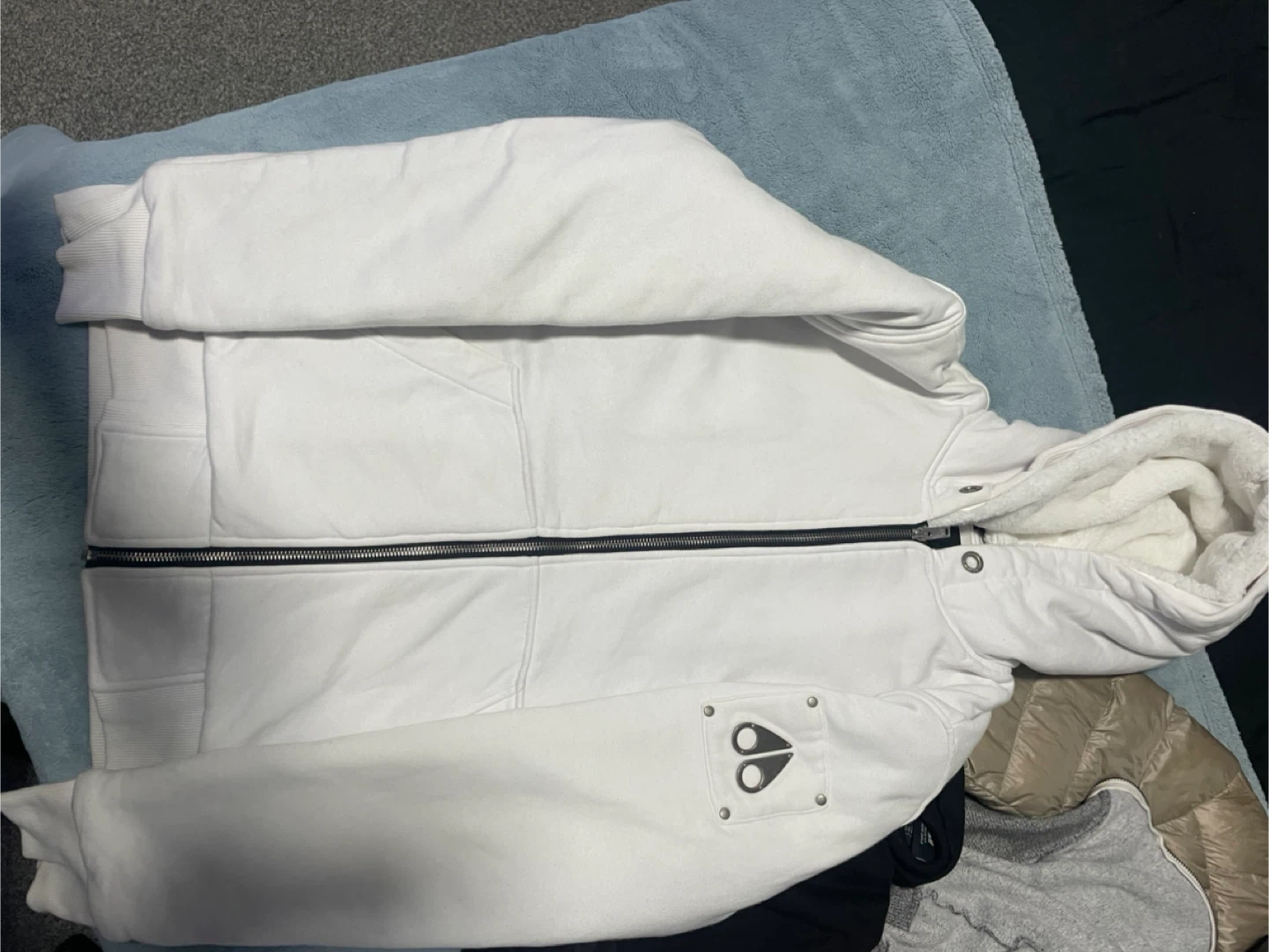 Moose Knuckles White Hoodie