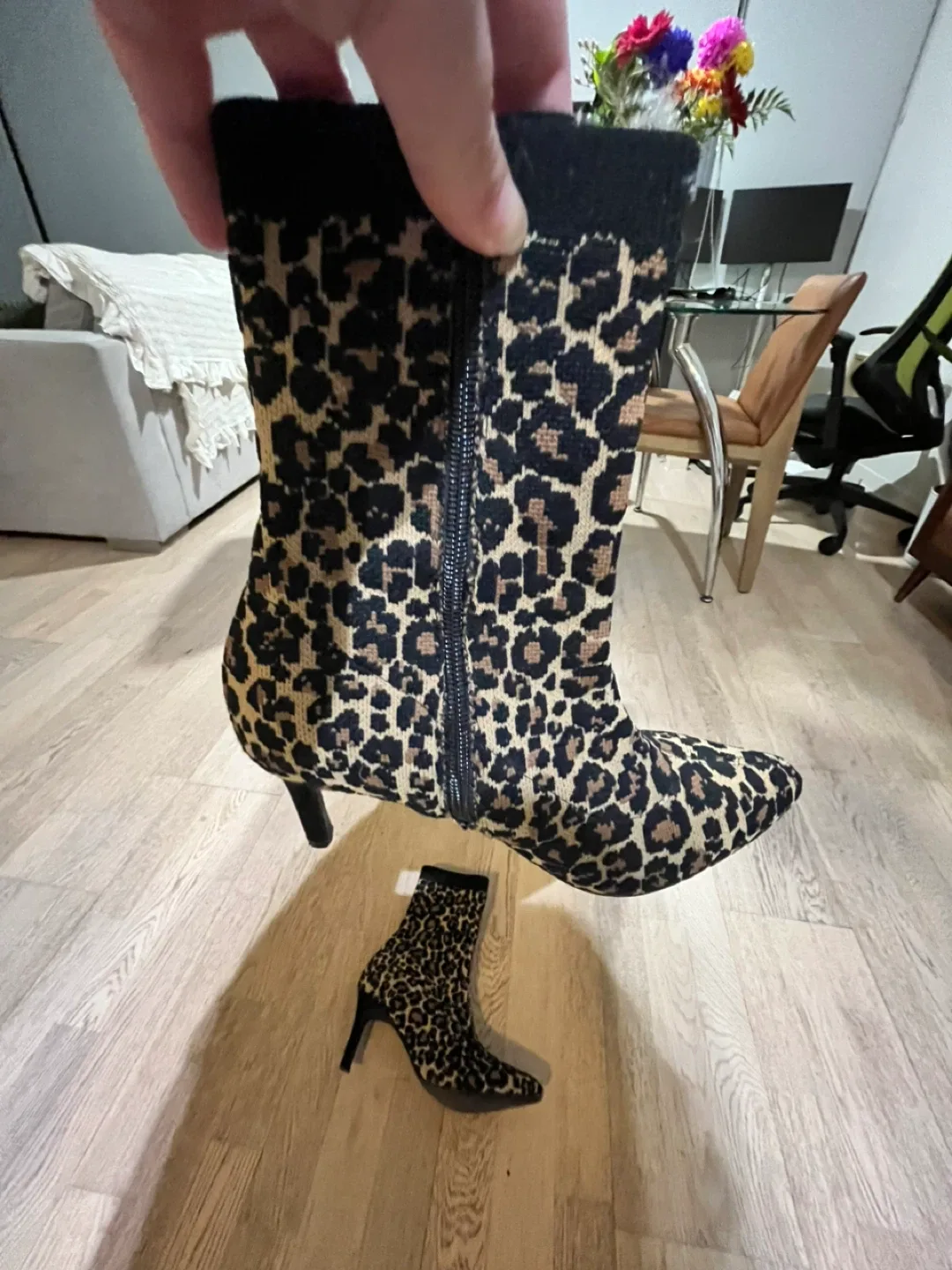 Leopard Print Ankle Sock Boots image indicator(4)