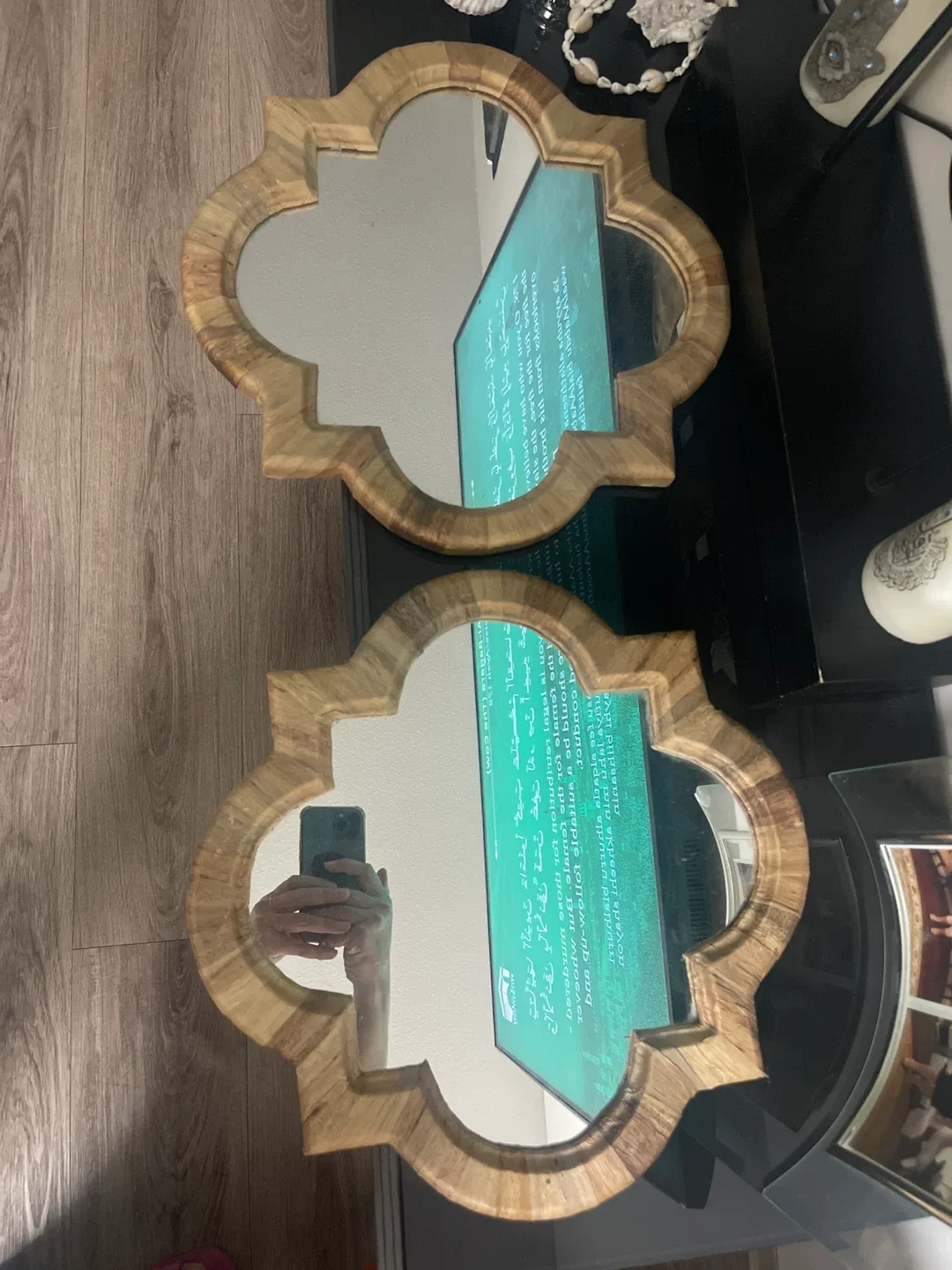 Set of 2 Wooden Decorative Mirrors