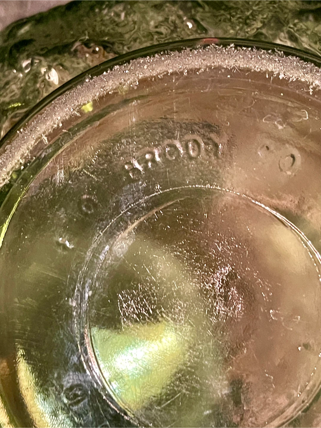Vintage E O Brody Green Crinkle Glass Bowl - photo 3
