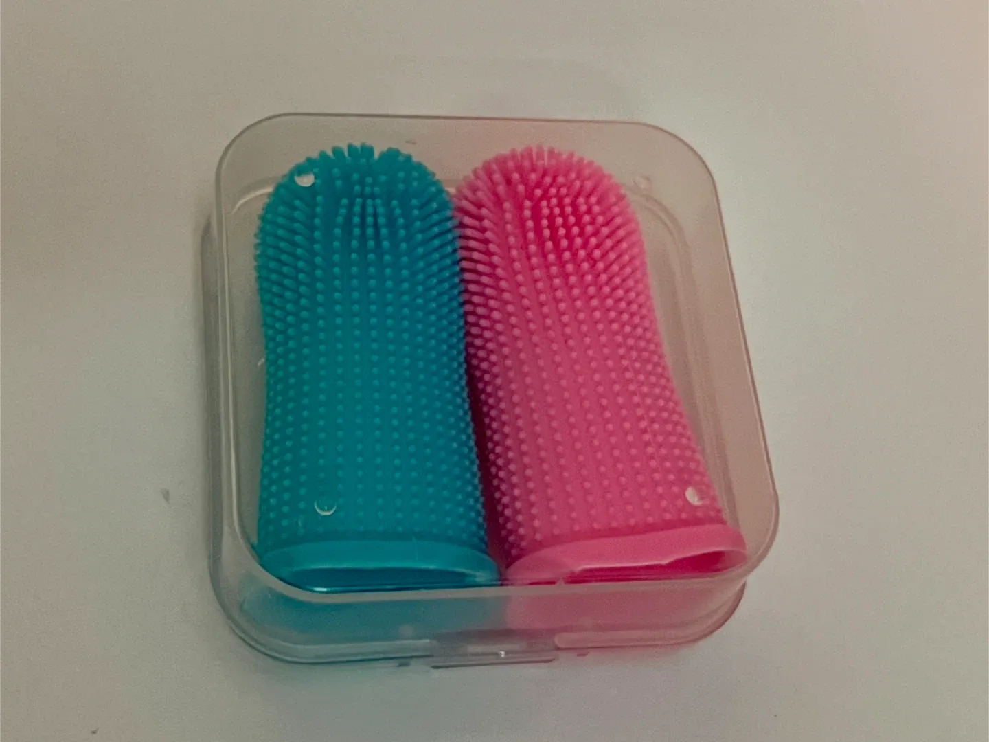 New Dog Finger Toothbrush Set (Pink & Blue)
