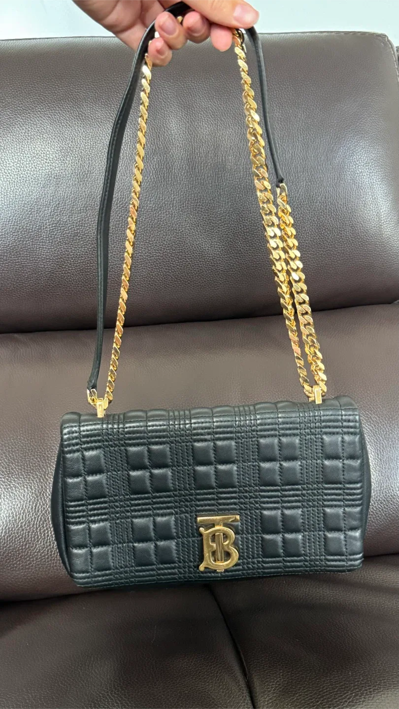 Burberry Black Quilted Chain Bag Black. image indicator(8)