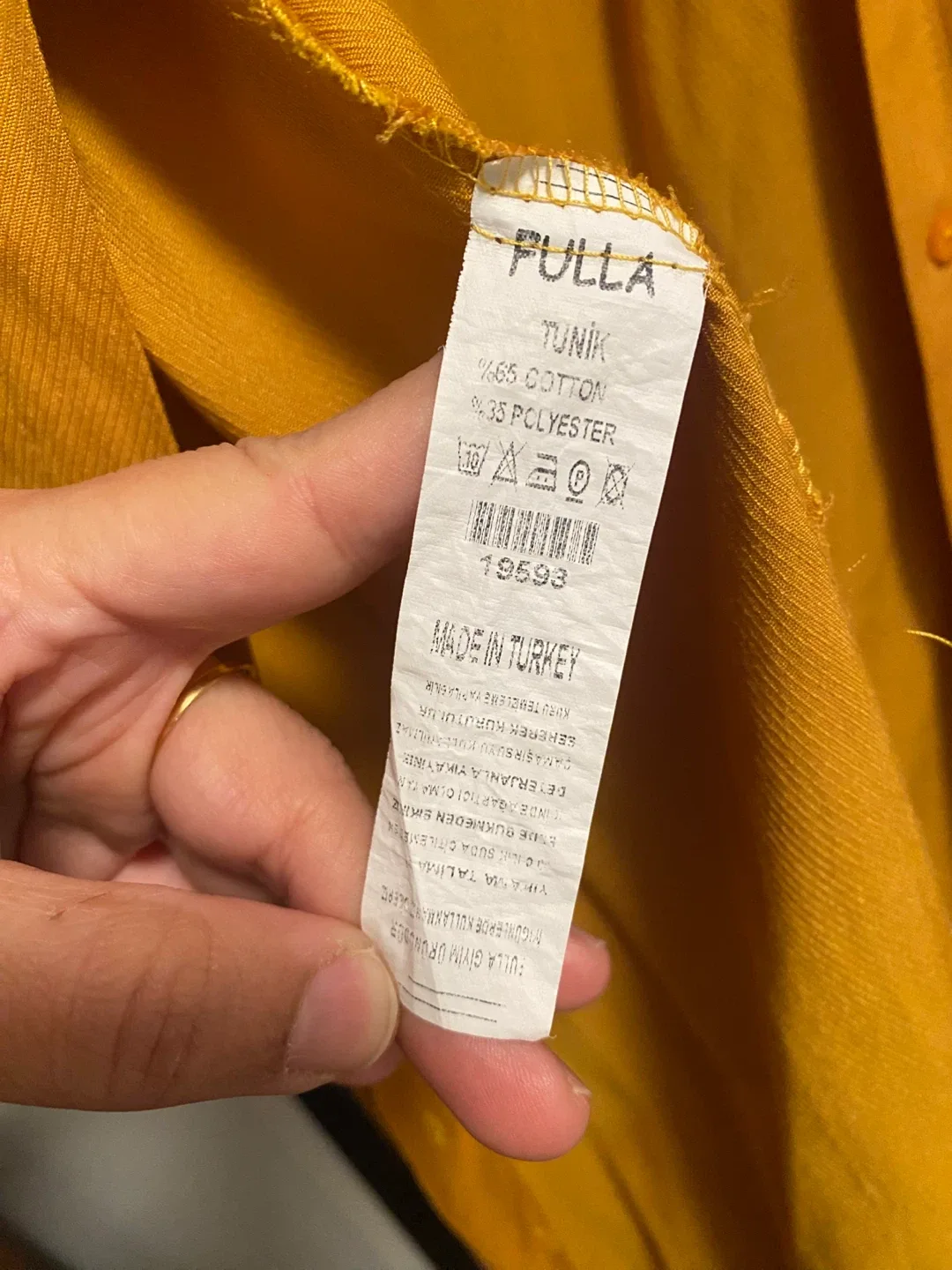 Fullamoda Mustard Yellow Tunic Top - Size M image indicator(8)