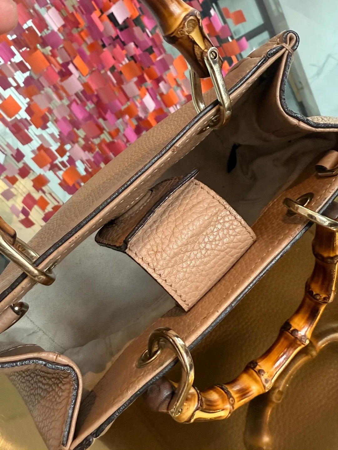 GUCCI BAMBOO SHOPPER MINI TOP HANDLE BAG. image indicator(3)