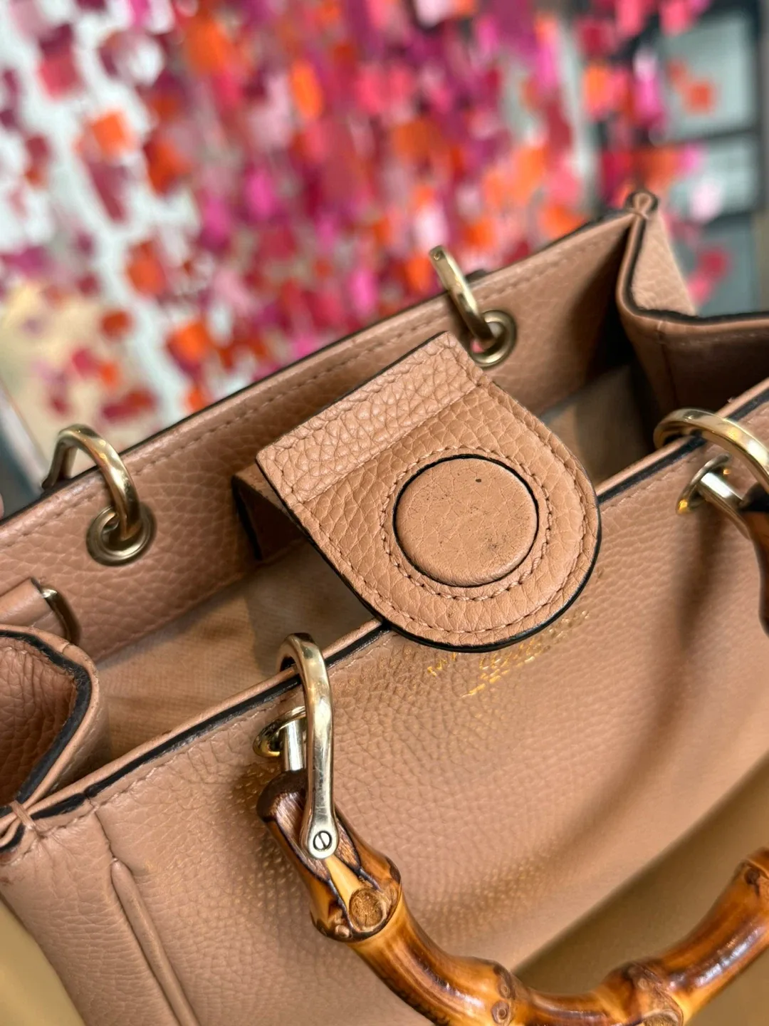 GUCCI BAMBOO SHOPPER MINI TOP HANDLE BAG. image indicator(5)