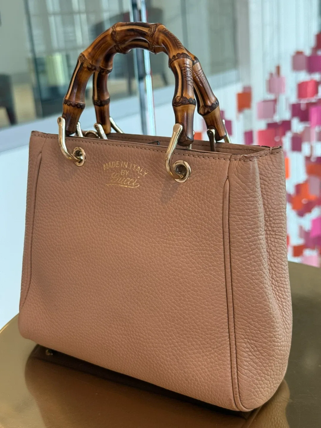 GUCCI BAMBOO SHOPPER MINI TOP HANDLE BAG. image indicator(2)