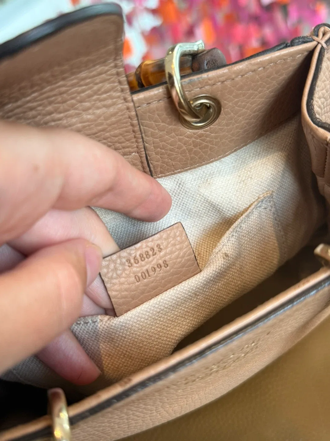 GUCCI BAMBOO SHOPPER MINI TOP HANDLE BAG. image indicator(6)