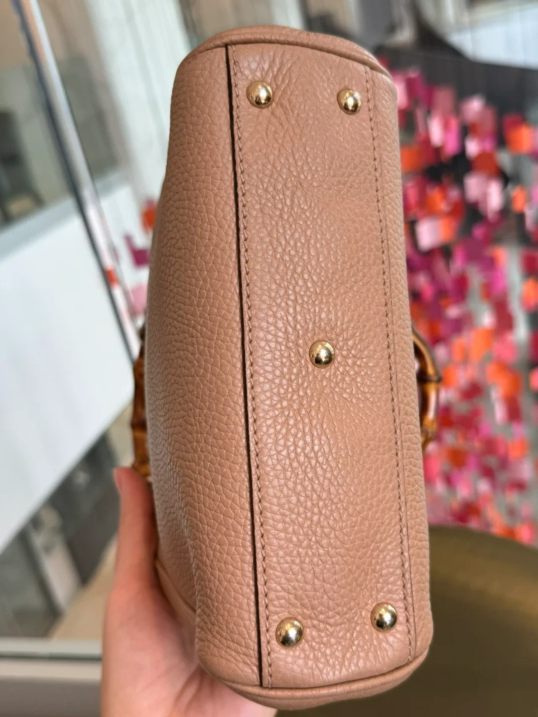 GUCCI BAMBOO SHOPPER MINI TOP HANDLE BAG. image indicator(8)