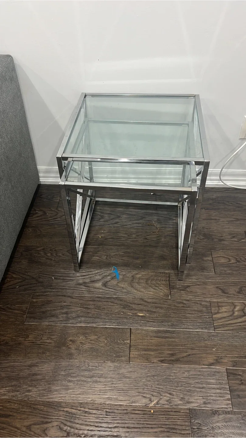 Glass & Chrome Nesting Side Table