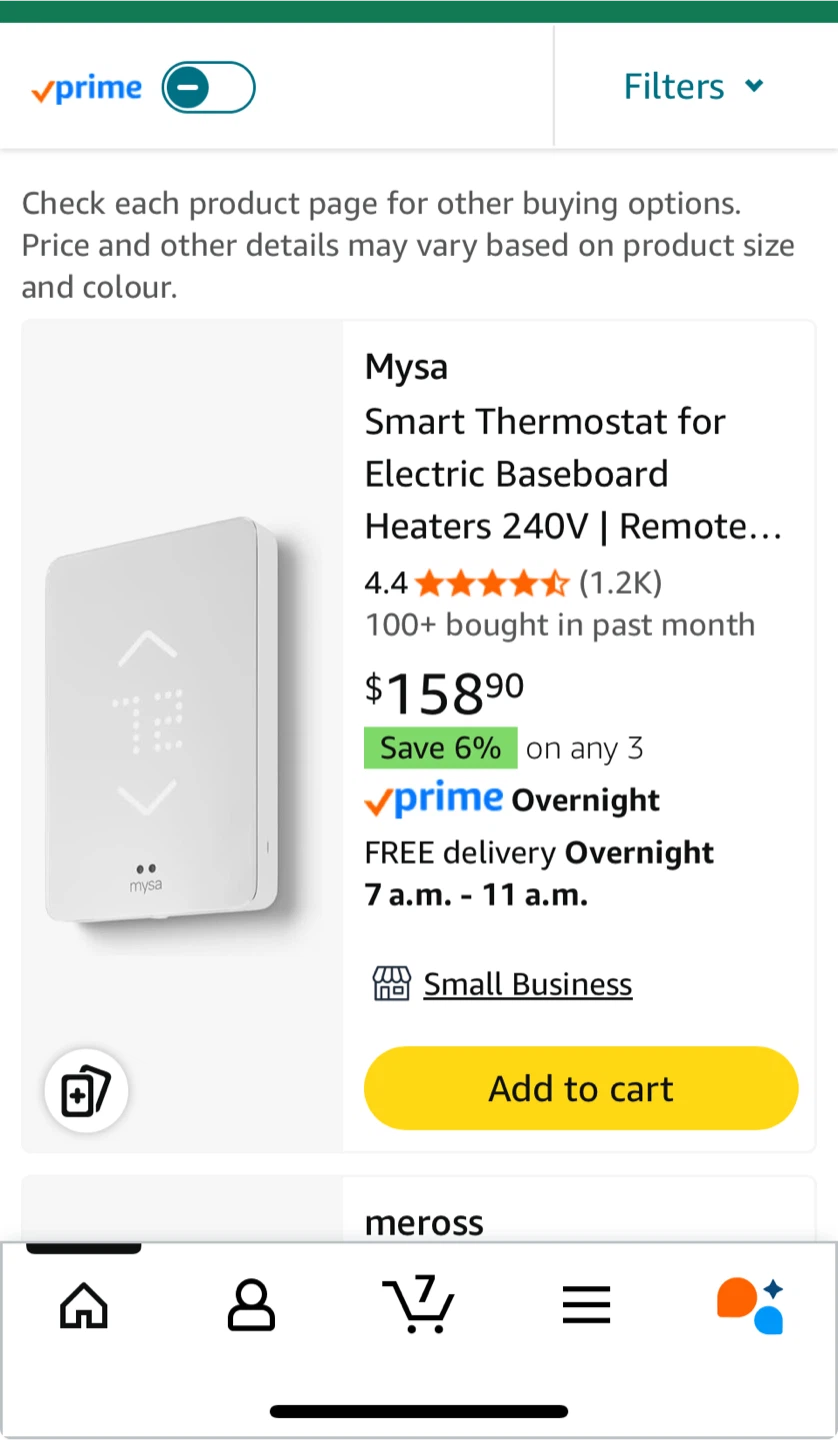 Mysa Smart Thermostat for Electric Baseboard Heaters