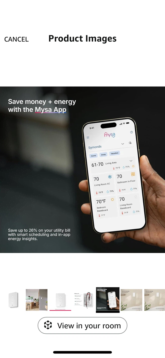 Mysa Smart Thermostat for Electric Baseboard Heaters - photo 3