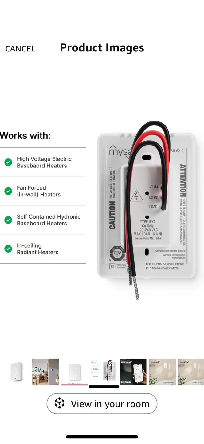 Mysa Smart Thermostat for Electric Baseboard Heaters - photo 2