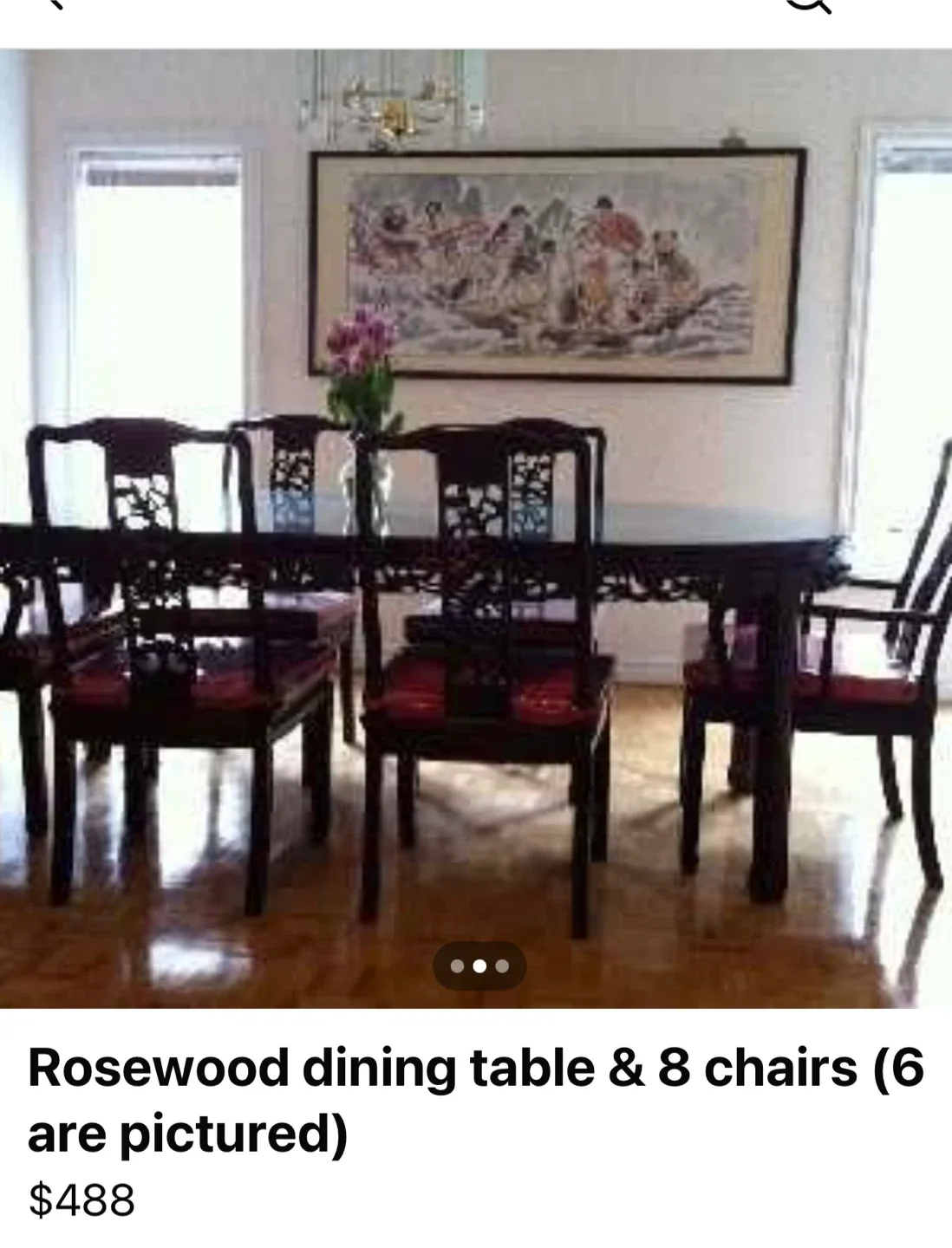 Rosewood Dining Table & 8 Chairs image indicator(2)