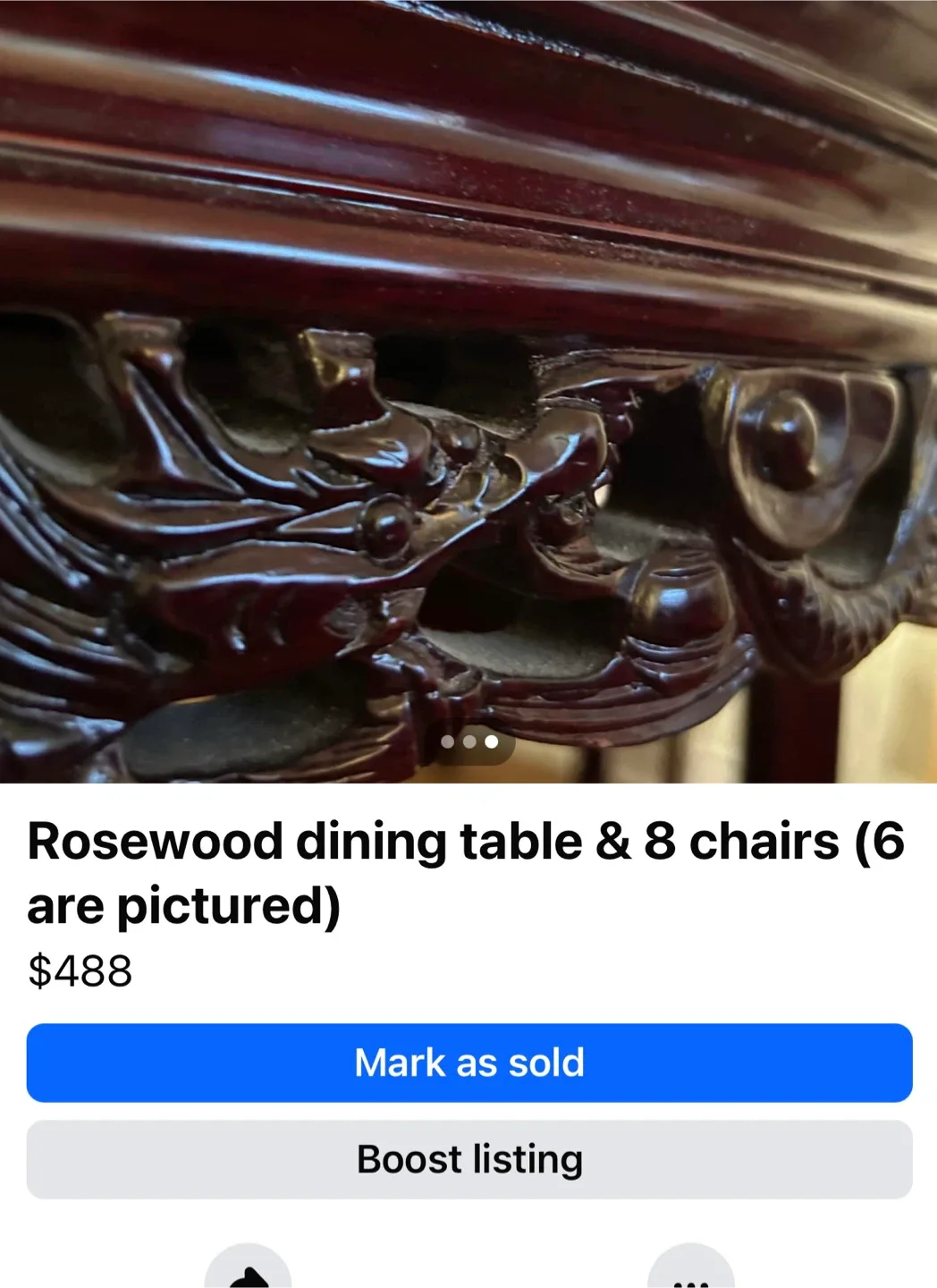 Rosewood Dining Table & 8 Chairs image indicator(3)