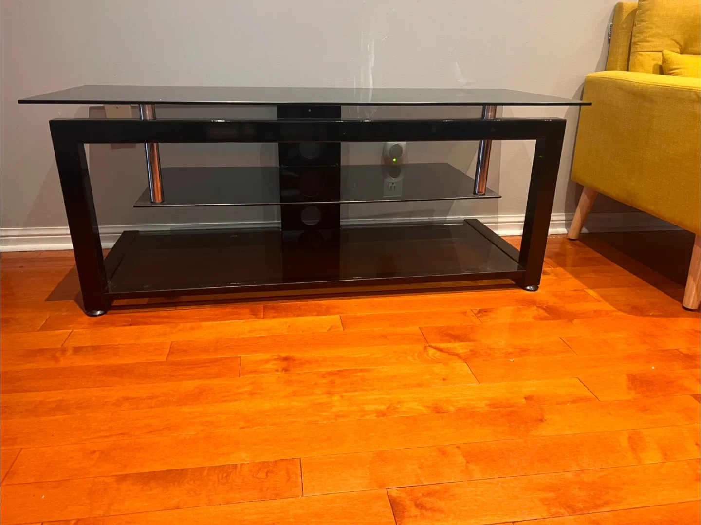 Black Glass TV Stand