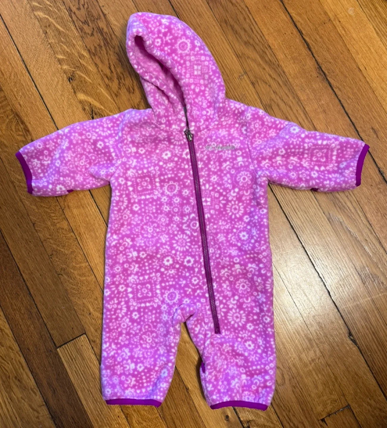 Columbia 0-3 Months Pink Fleece Jumpsuit