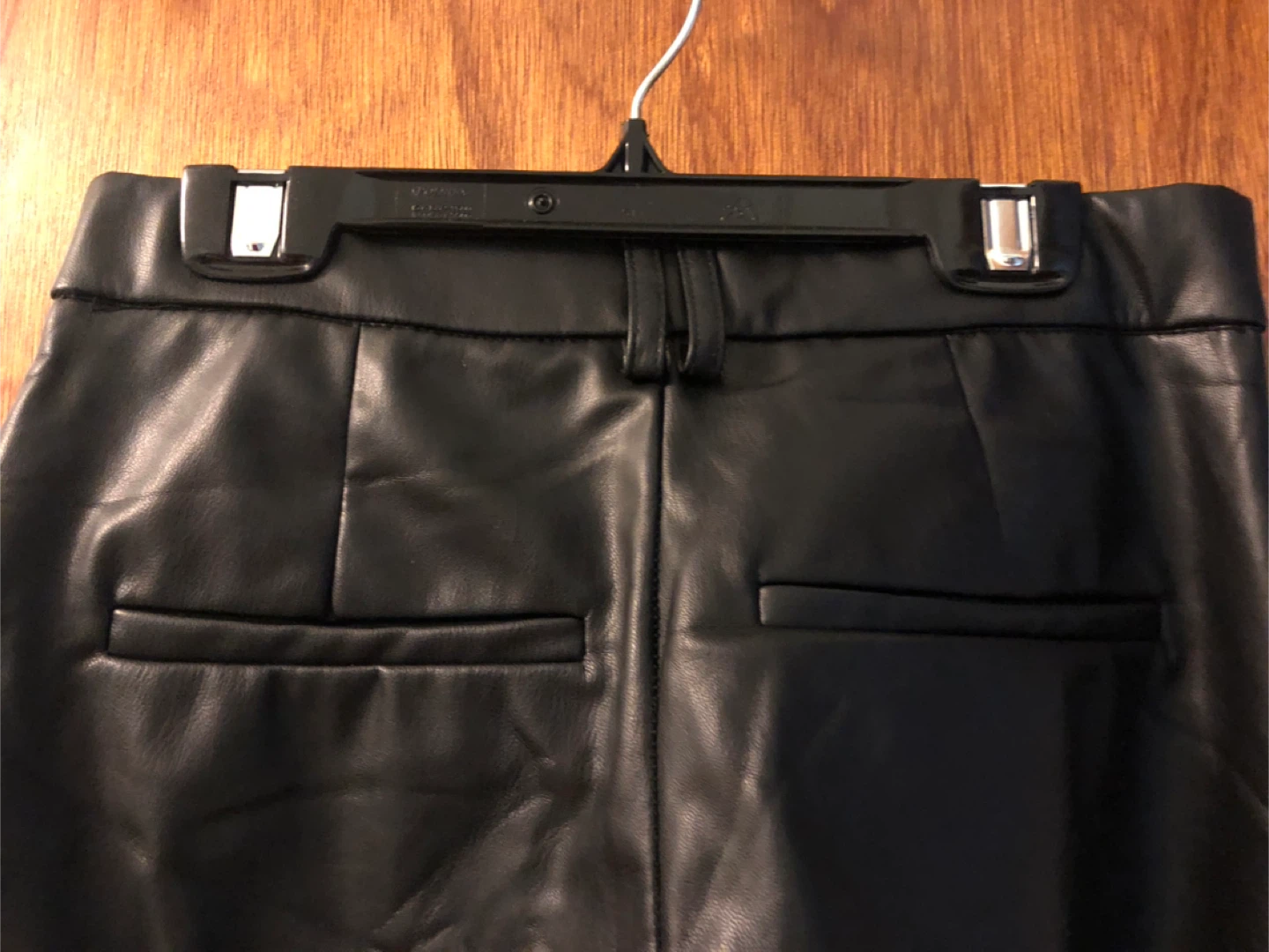 Zara Black Faux Leather Flare Pants - Size XS - photo 3