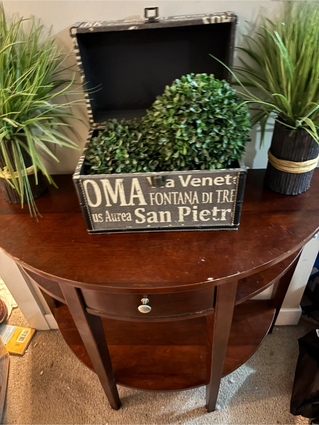 Decorative Storage Trunk with Faux Greenery - photo 5