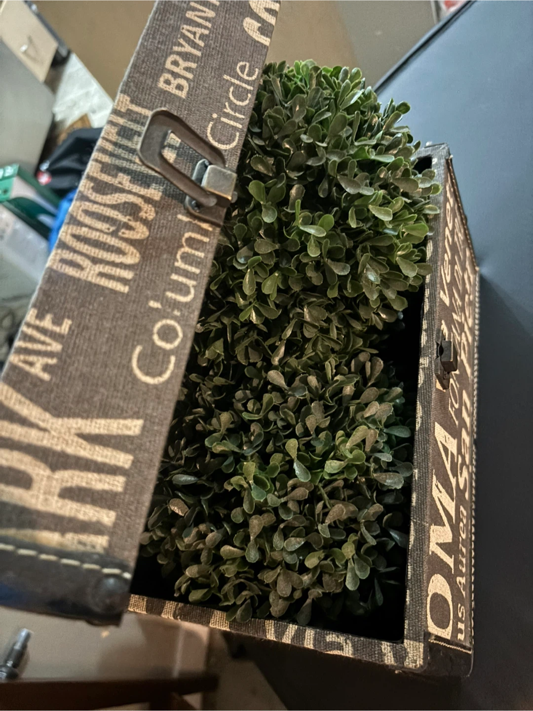 Decorative Storage Trunk with Faux Greenery - photo 2
