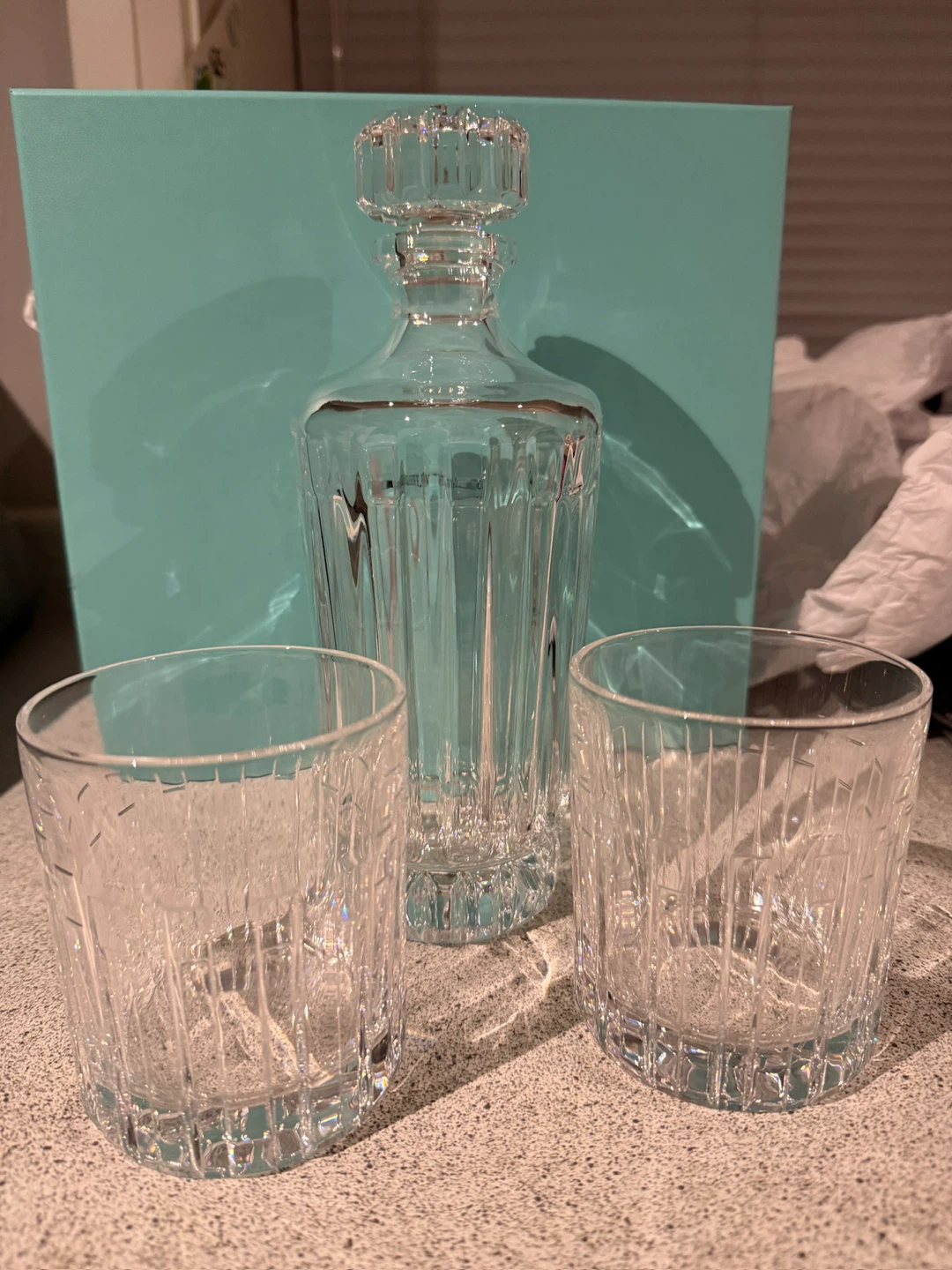Tiffany & Co. Crystal Decanter and Glasses Set