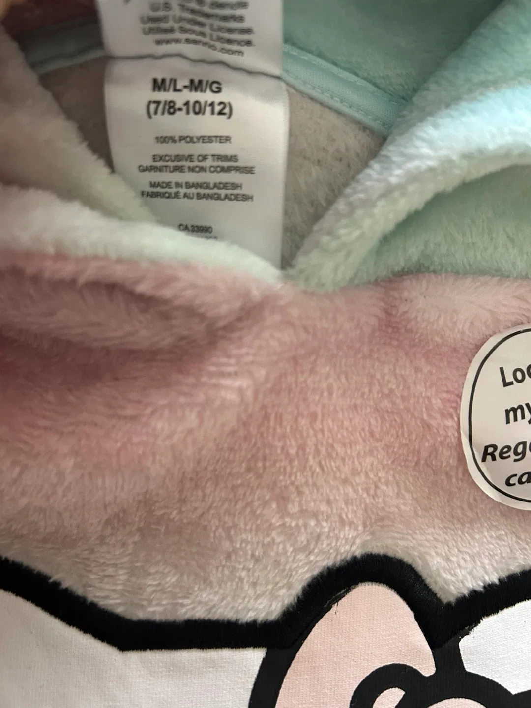 Hello Kitty girls lounge Hoodie, Size M/L, New! image indicator(4)