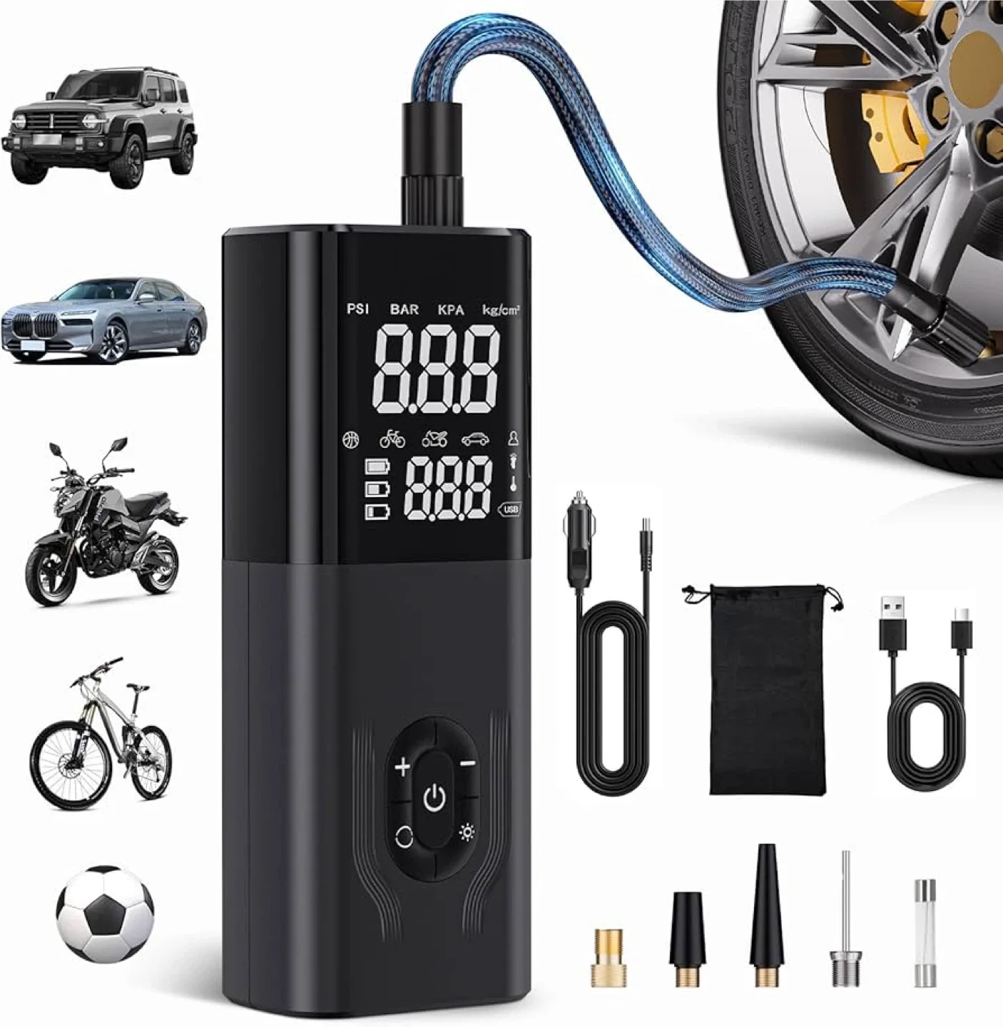 CKWUE Portable Tire Inflator Model C7 - New! image indicator(5)