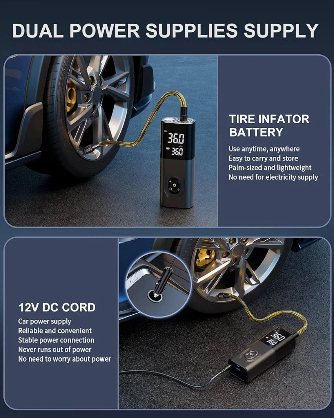 CKWUE Portable Tire Inflator Model C7 - New! image indicator(7)