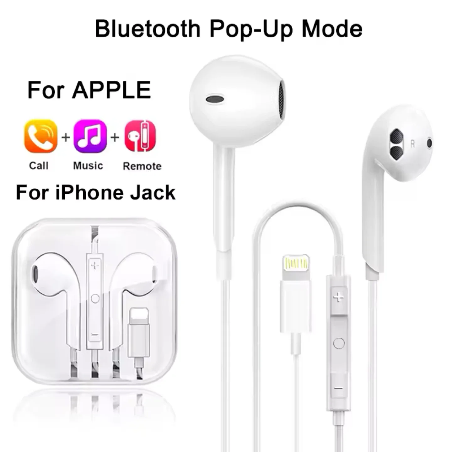 Original Earphones For iPhone 7-14 In-ear Lightning Wired