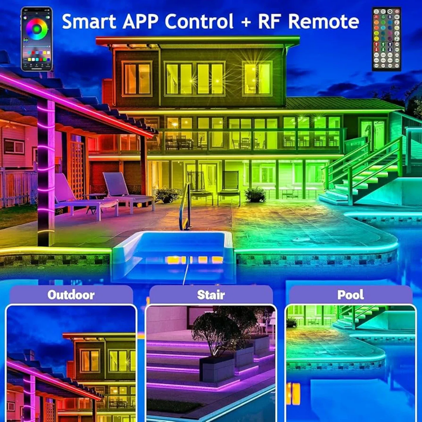 300FT Outdoor LED Strip Lights - Waterproof image indicator(3)