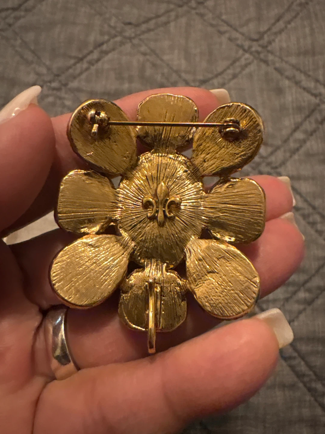 Vintage Brooch - Black, Gold, and Pearl - photo 2