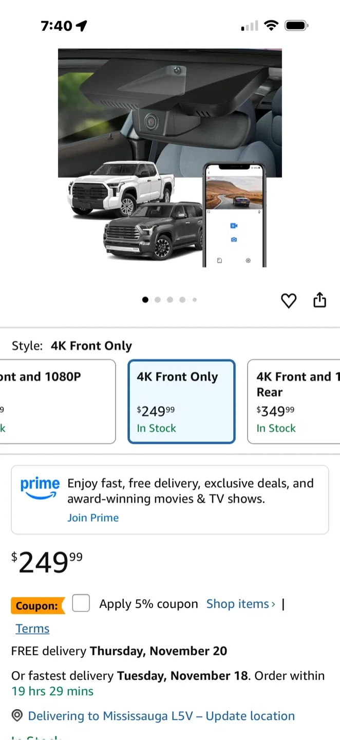 FITCAMX 4K Dash Cam for Toyota image indicator(5)