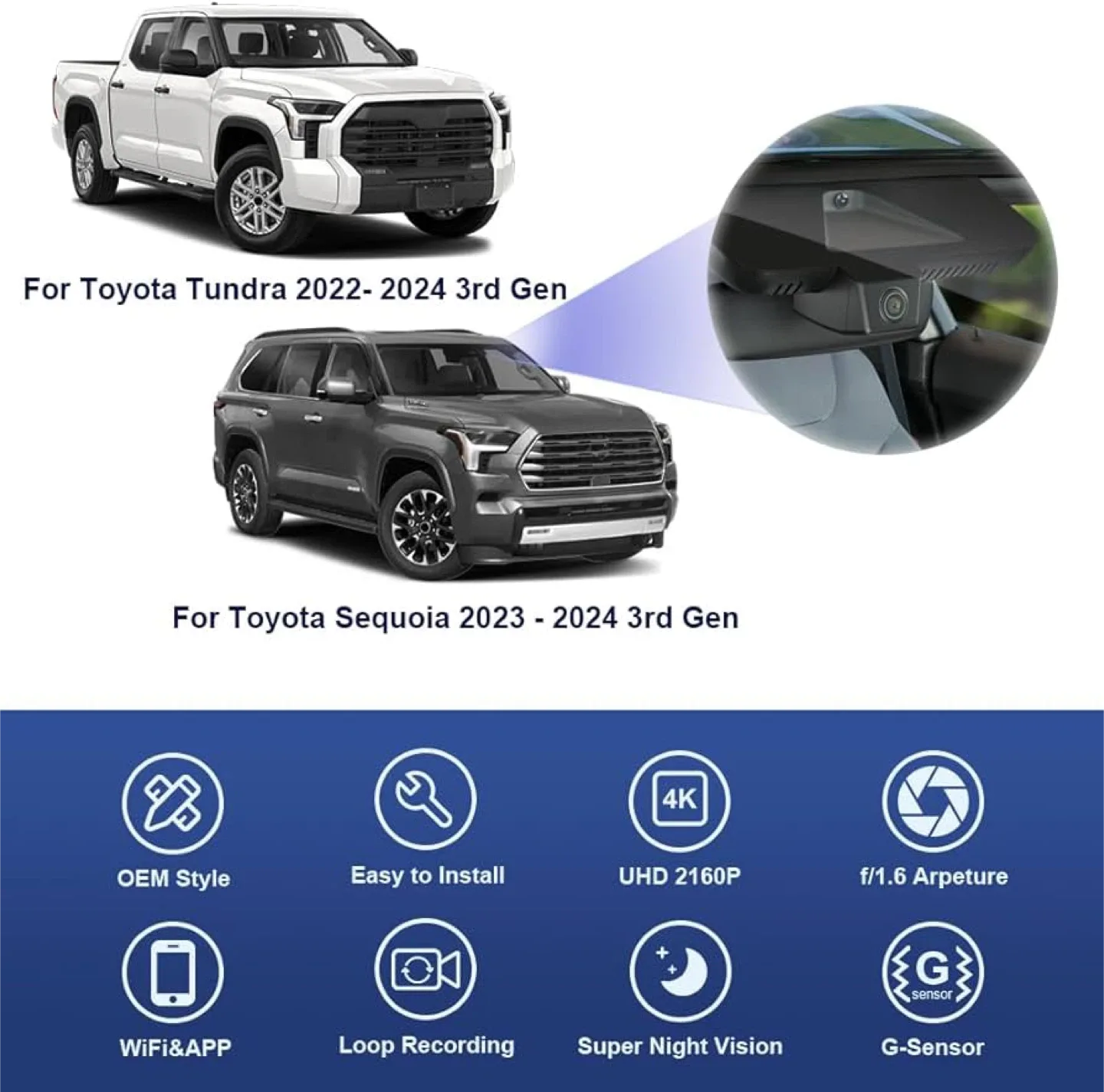 FITCAMX 4K Dash Cam for Toyota image indicator(2)