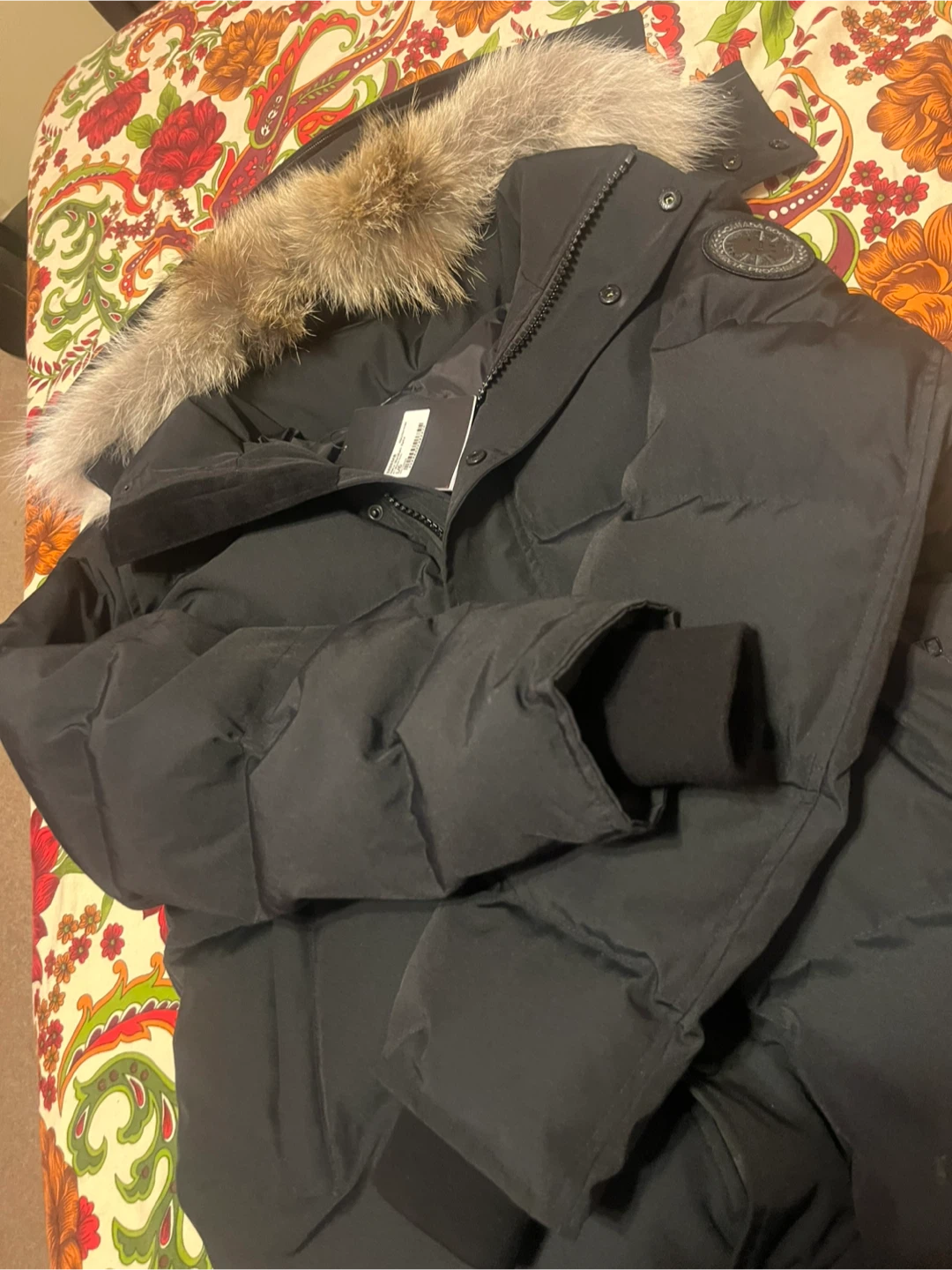 1:1 Canada goose Wyndham Parka Black badge