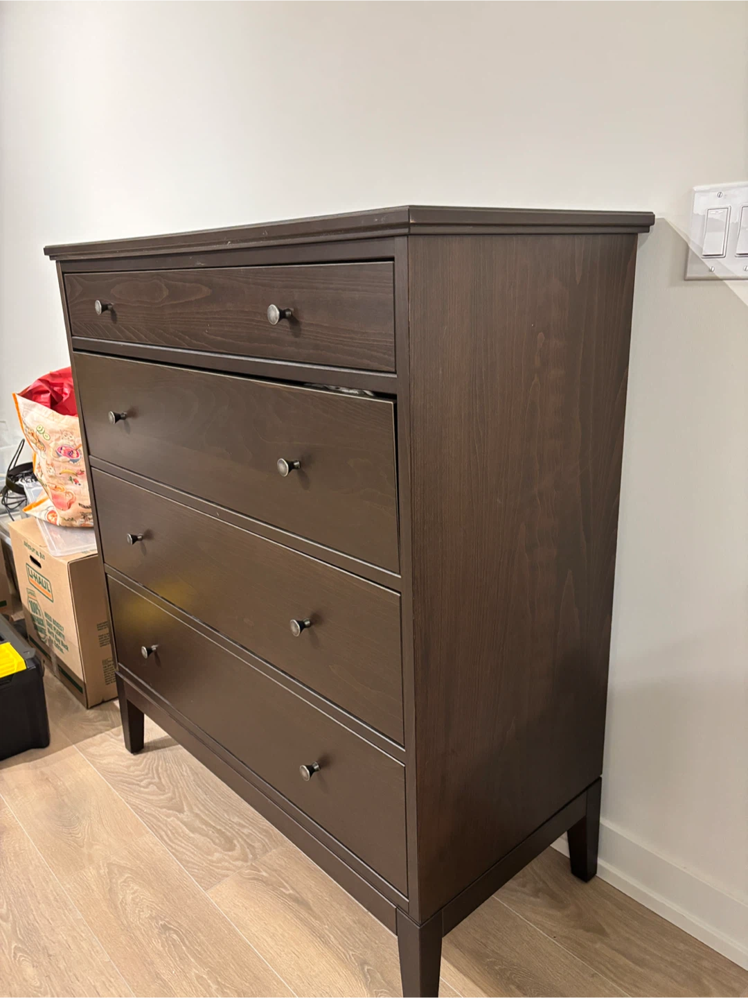 Brown Wood 4 Drawer Dresser -  IKEA IDANÄS - photo 5