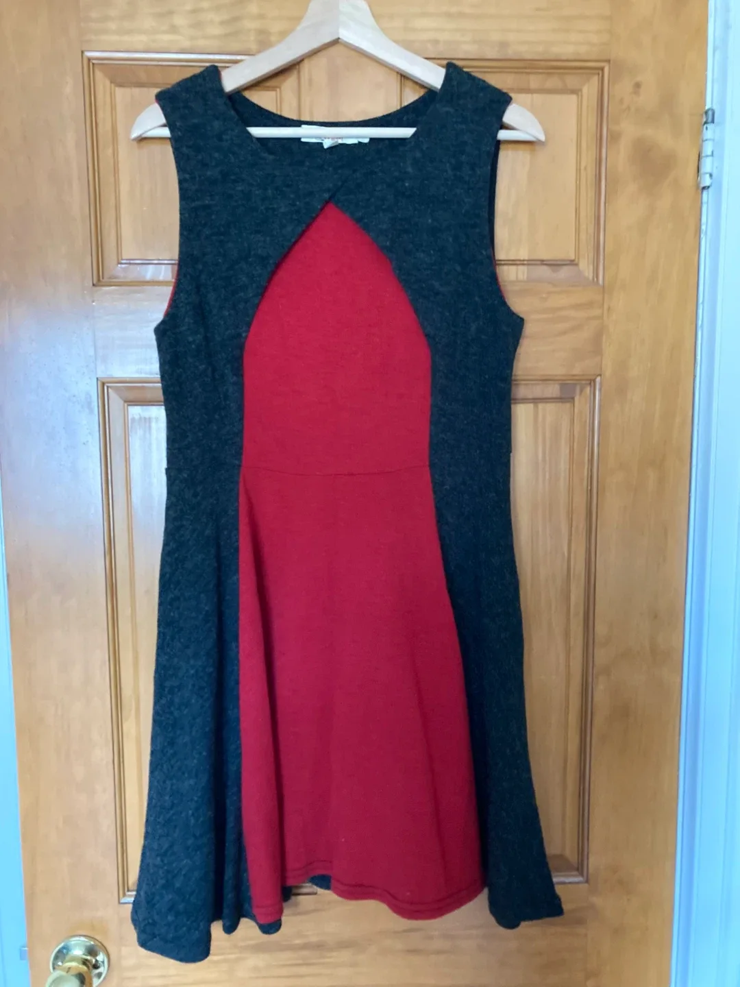 Aryeh Red & Grey Knit Dress - Size M thumbnail