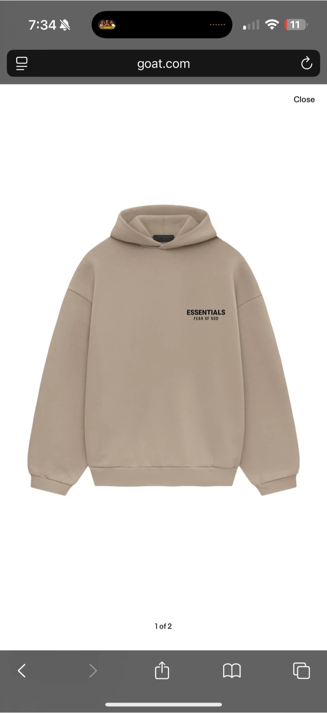 Essentials Fear of God Hoodie - Beige 2024 - photo 2