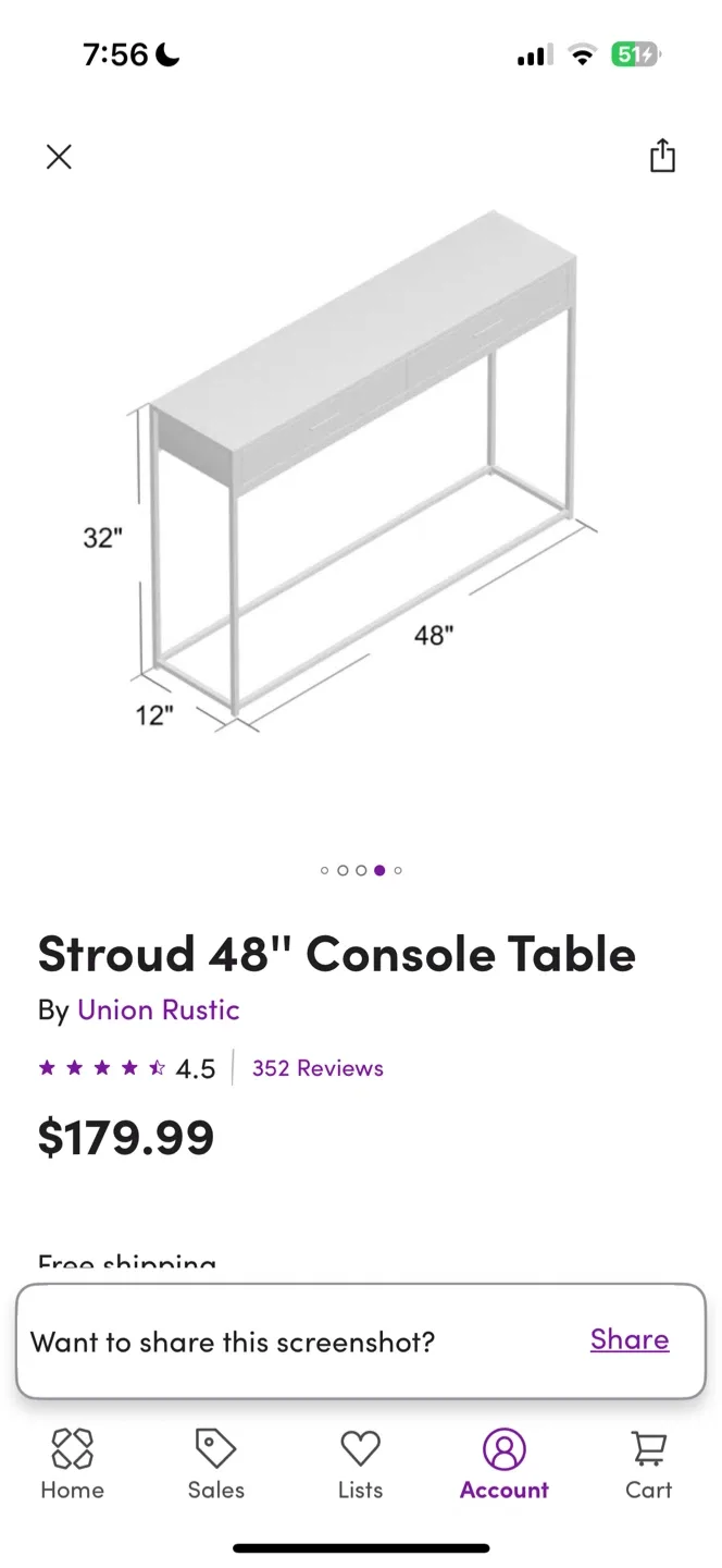 Union Rustic Stroud 48" Console Table image indicator(3)