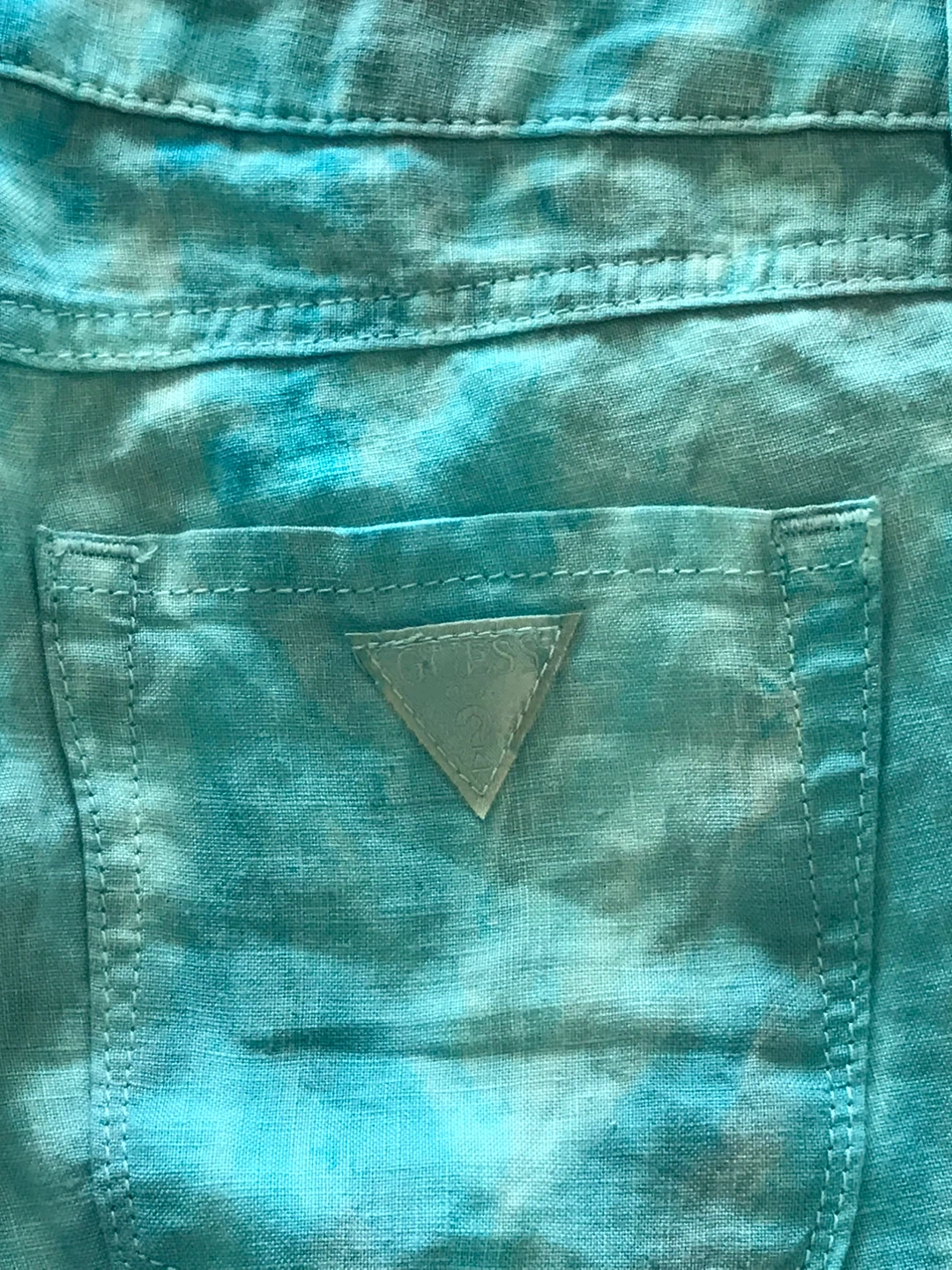 Guess Flare Jeans, Size 24, Blue/Green Tie Dye - photo 2