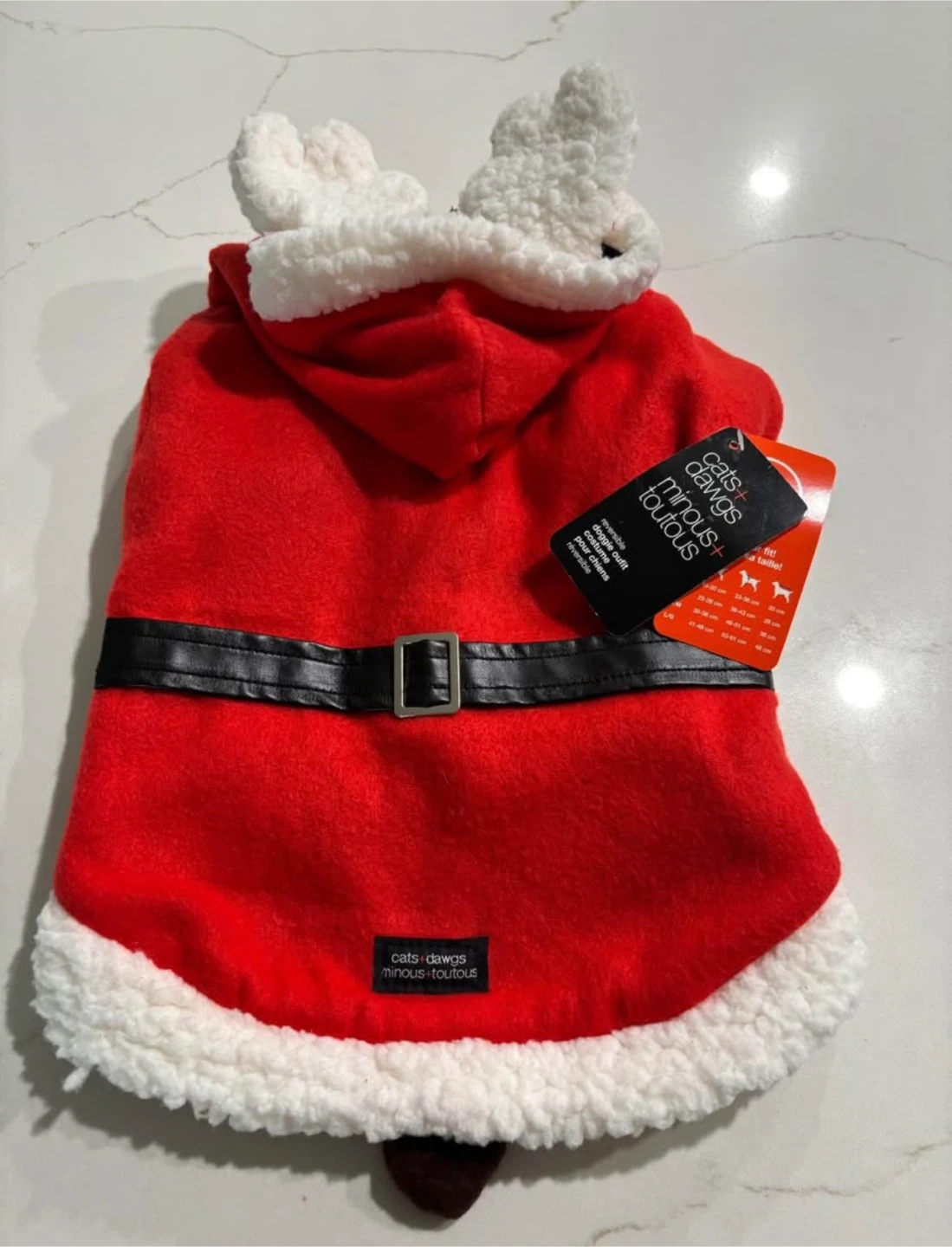 NEW Cats+Dawgs Christmas Reversible Doggie Outfit Costume - M/M