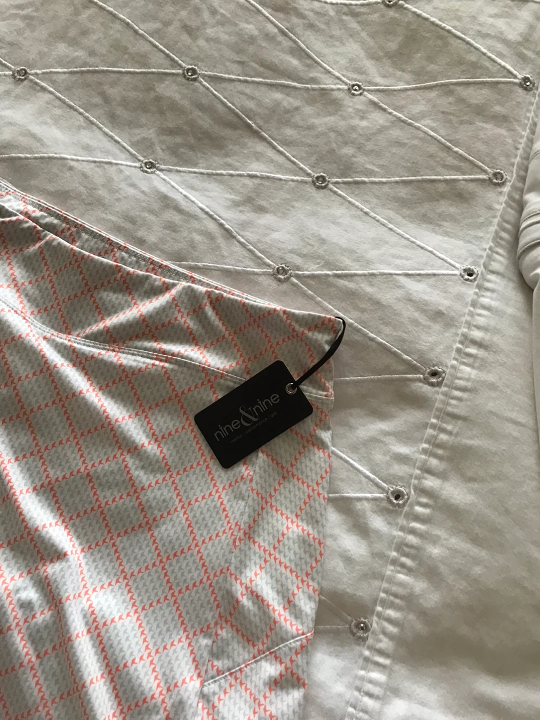 Nine & Nine Skort - White & Coral Plaid - photo 2