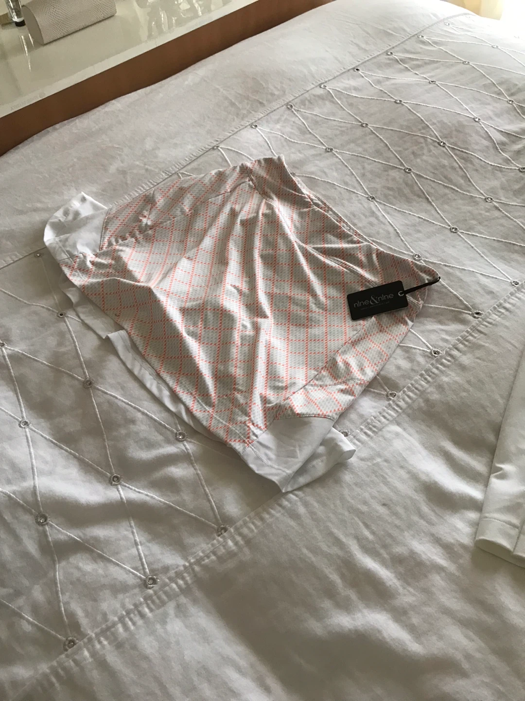 Nine & Nine Skort - White & Coral Plaid - photo 4