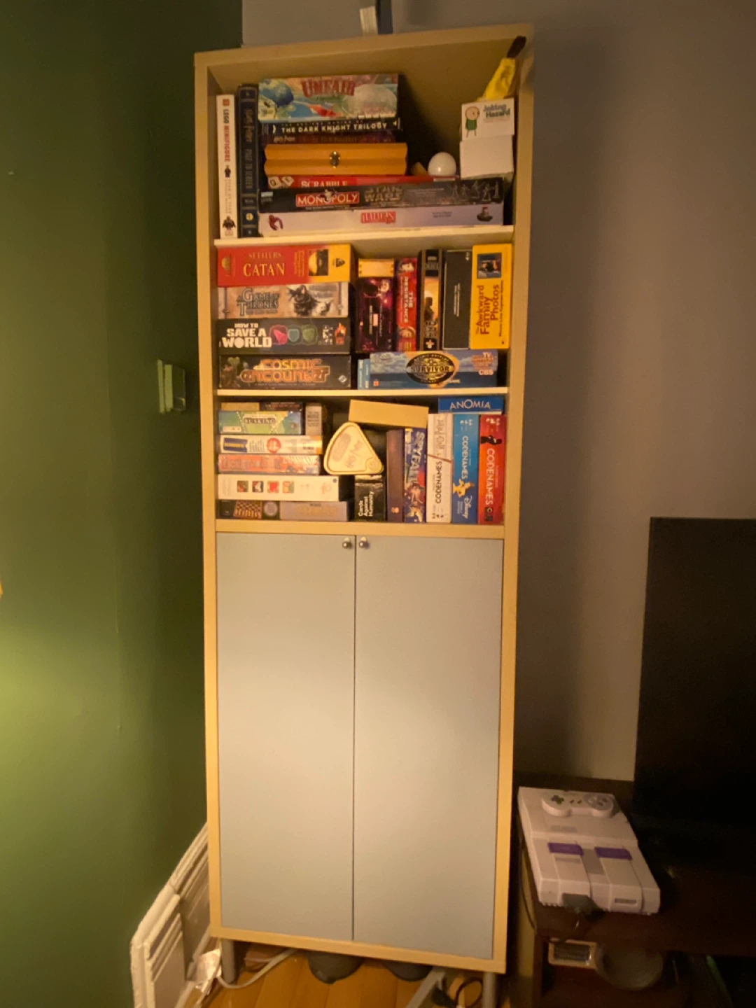 Two Tall Bookcases with Cabinet & Drawers