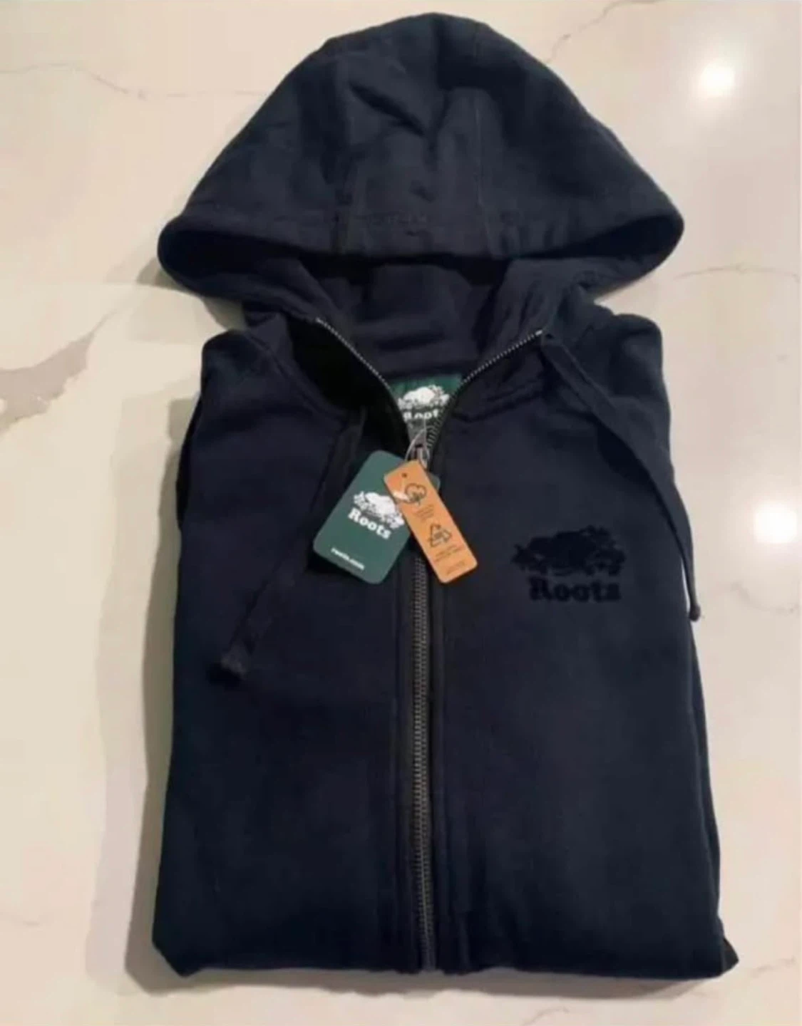 NEW Roots Organic Capri Full Zip Hoodie with tag - Black, Size S - photo 2