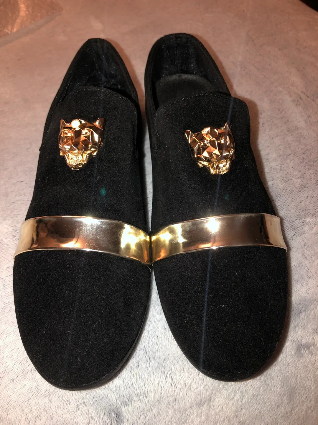 Black Loafers with Gold Accent - Size 42 image indicator(2)