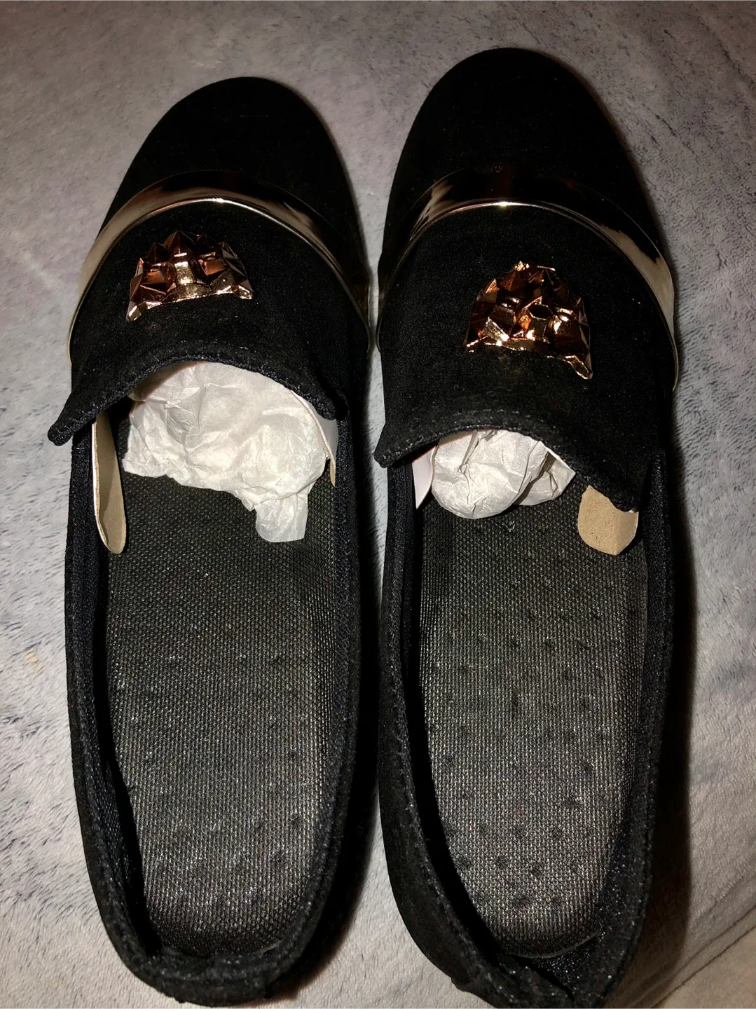 Black Loafers with Gold Accent - Size 42 image indicator(3)